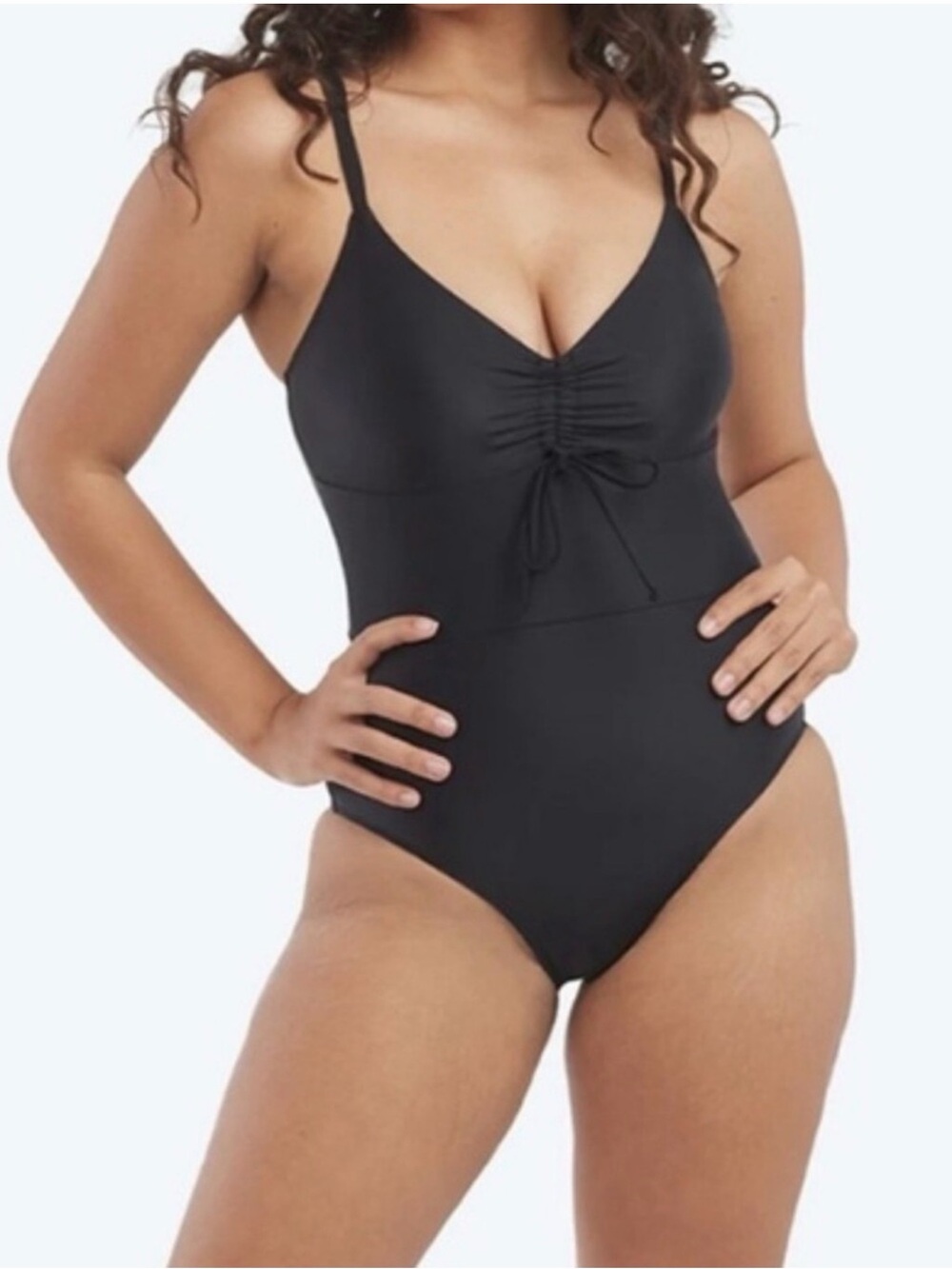 summersalt Black One-Piece Swimsuit with Adjustable Straps